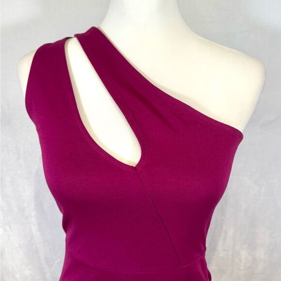 Lulus Magenta One-Shoulder Cutout Bodycon Mini Dress size small NWT - Picture 6 of 10